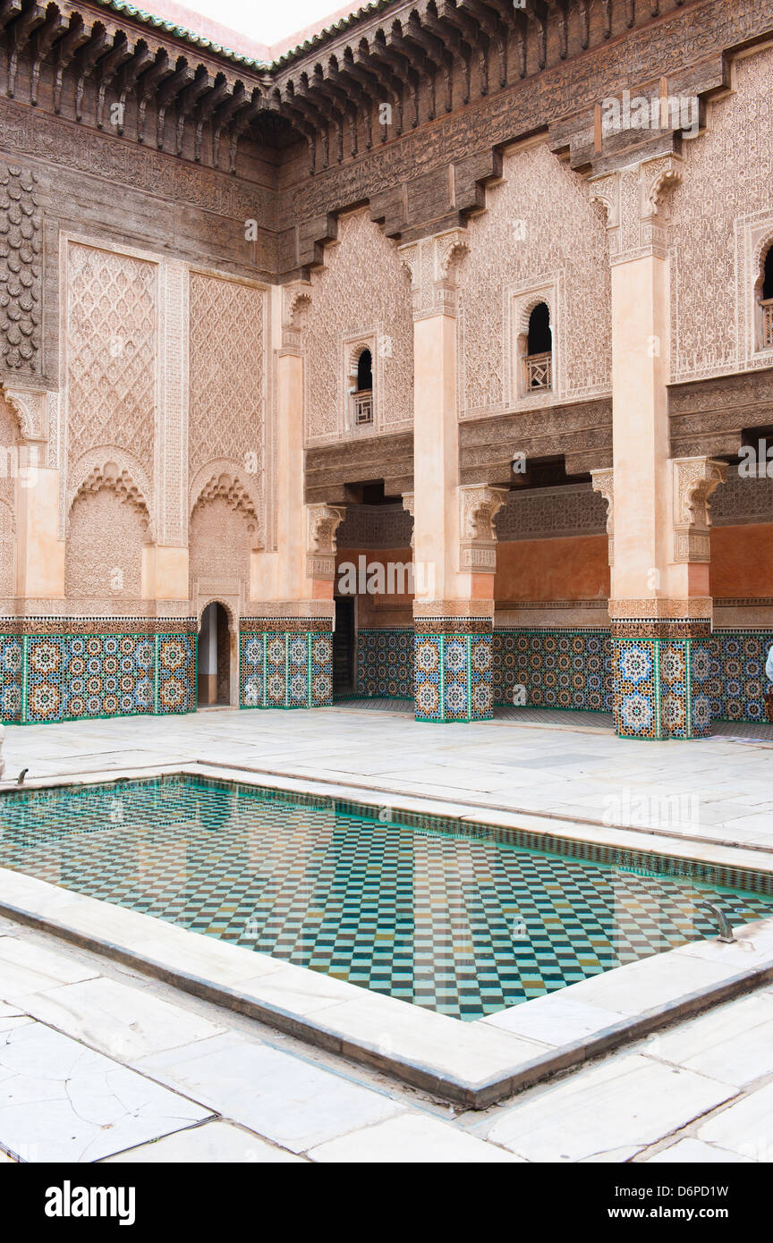 Medersa Ben Youssef central courtyard, the old Islamic school, Old