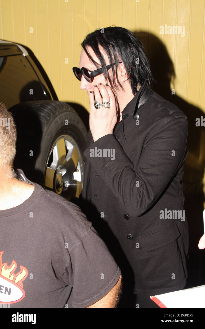 Marilyn Manson Celebrities seen outside Dan Tana's restaurant in West