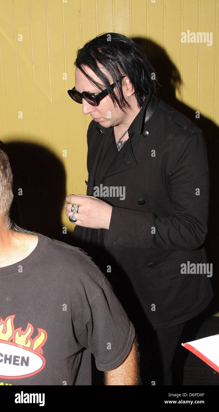 Marilyn Manson Celebrities seen outside Dan Tana's restaurant in West