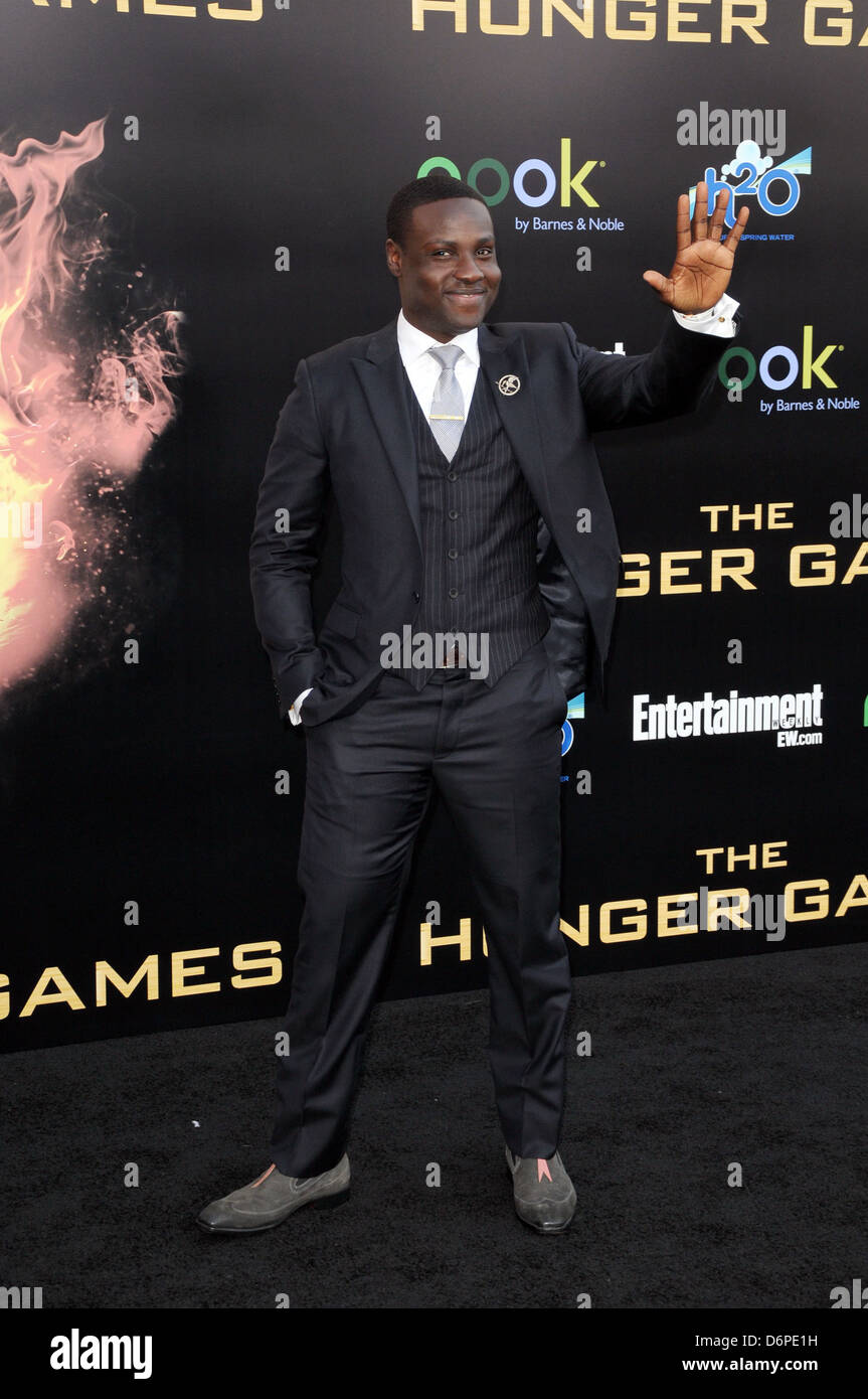 Thresh Actor Dayo Okeniyi World Premiere of 'THE HUNGER GAMES' held at Nokia Theatre ...
