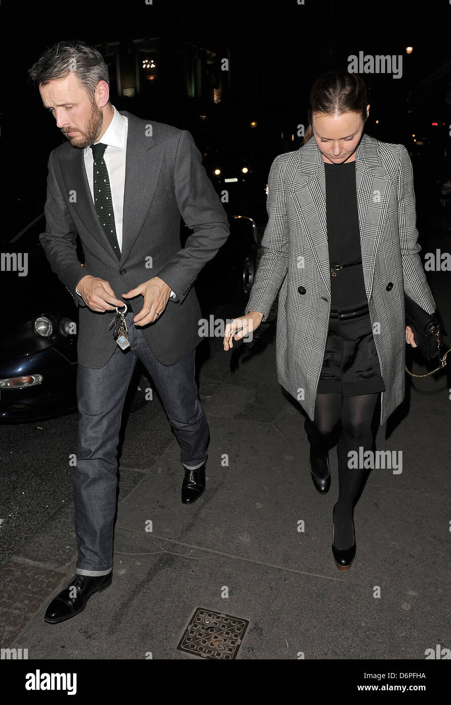 Stella McCartney and her husband Alasdhair Willis leaving Babbo restaurant  in Mayfair. London, England - 12.03.12 Stock Photo - Alamy