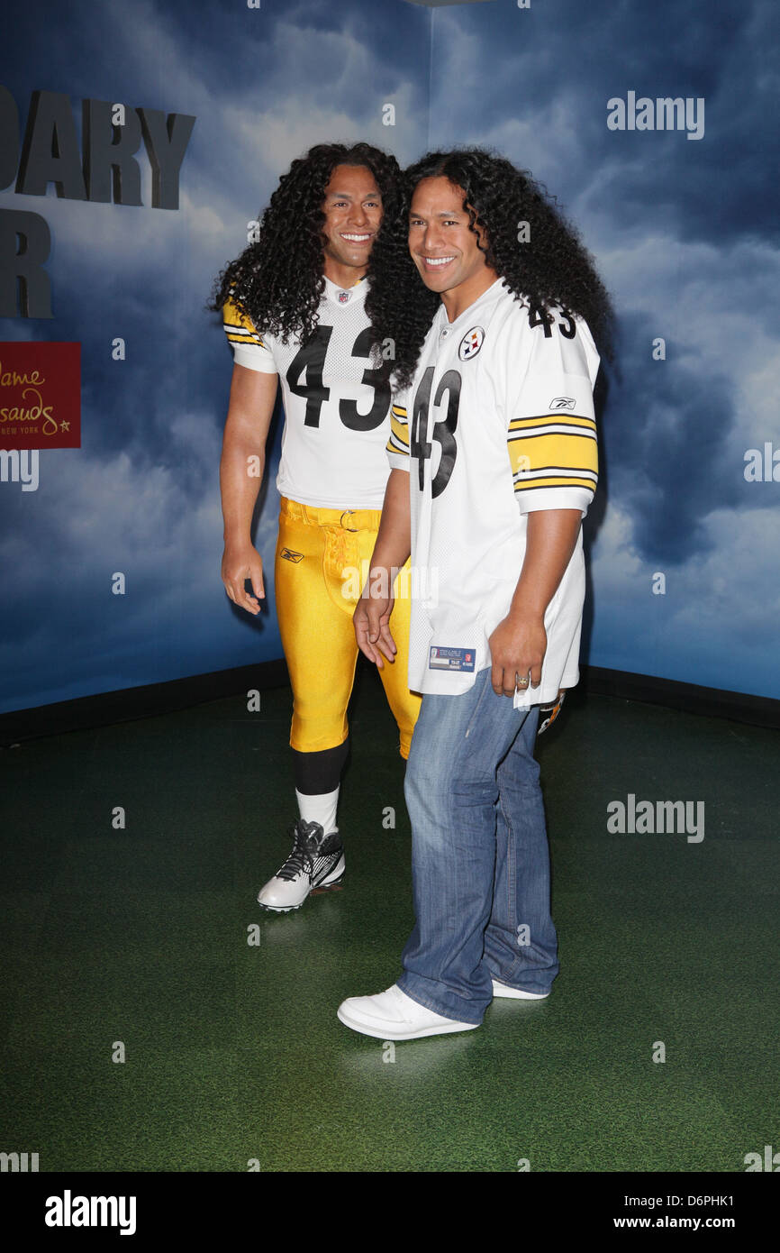 Pittsburgh Steelers football star Troy Polamalu attends his wax figure  unveiling at Madame Tussauds in New York City New York Stock Photo - Alamy