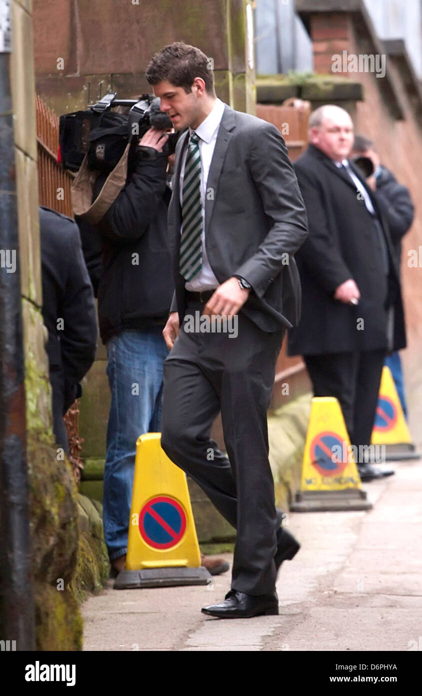Fraser Forster The funeral of Paul McBride QC, held at St Aloysius' Church in Garnethill Glasgow, Scotland - 12.03.12 Stock Photo