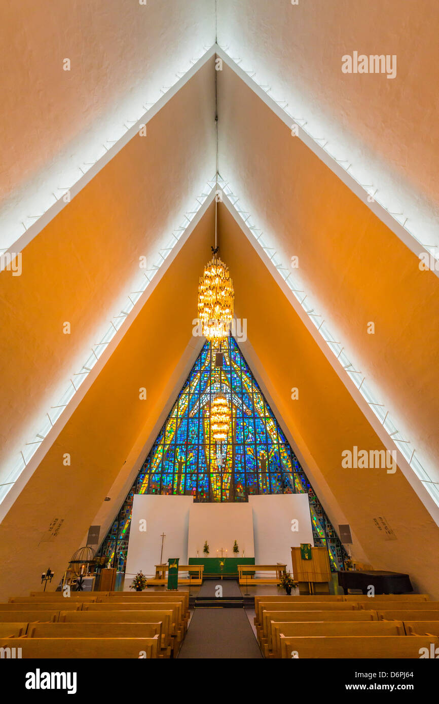 The Arctic Cathedral (Tromsdalen Church) (Tromsoysund Church), Tromso, Norway, Scandinavia, Europe Stock Photo