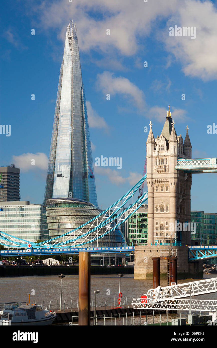 The Shard and Tower Bridge, London, England, United Kingdom, Europe Stock Photo