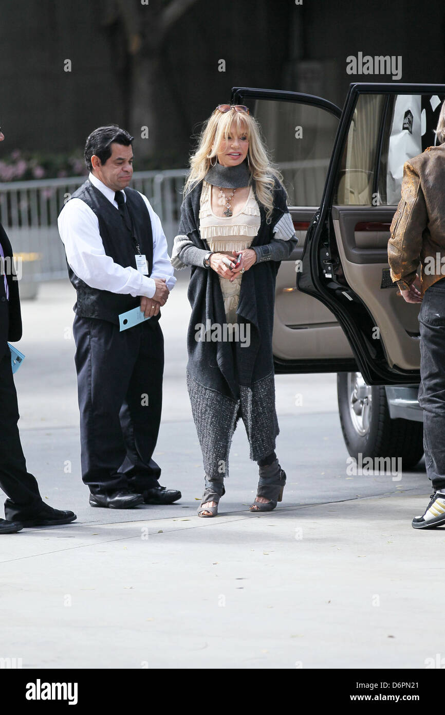 Dyan Cannon arriving at the Staples Centre for the LA Lakers v Boston