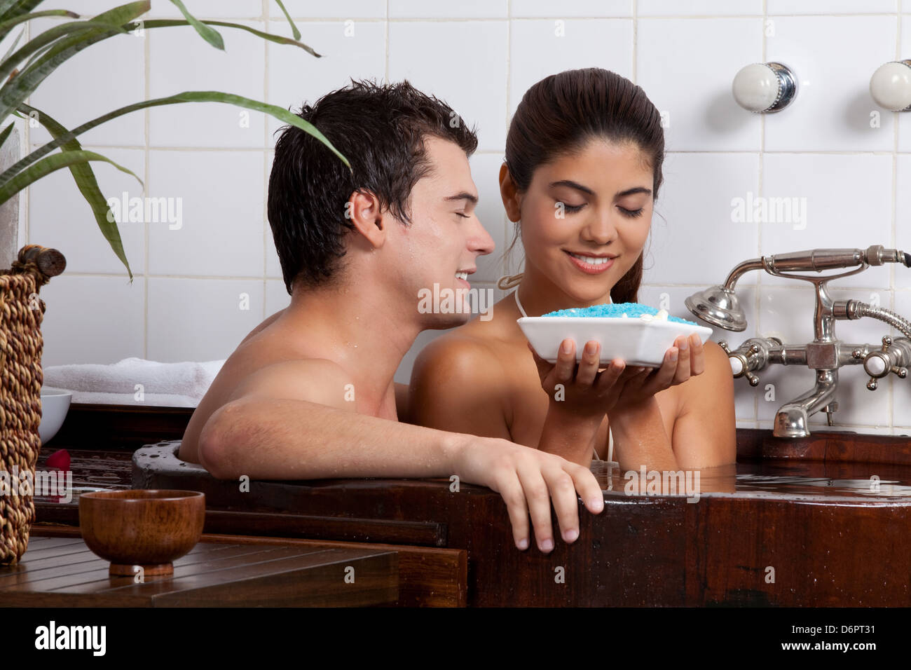 Couple in Bath tub Stock Photo Alamy