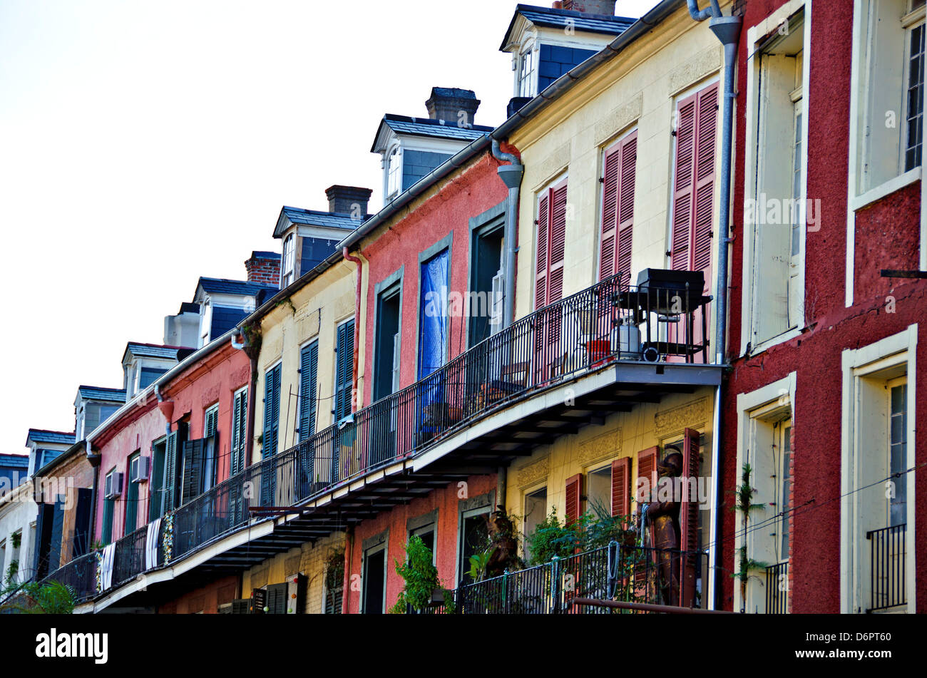Low angle view of buildings, French Quarter, New Orleans, Louisiana ...
