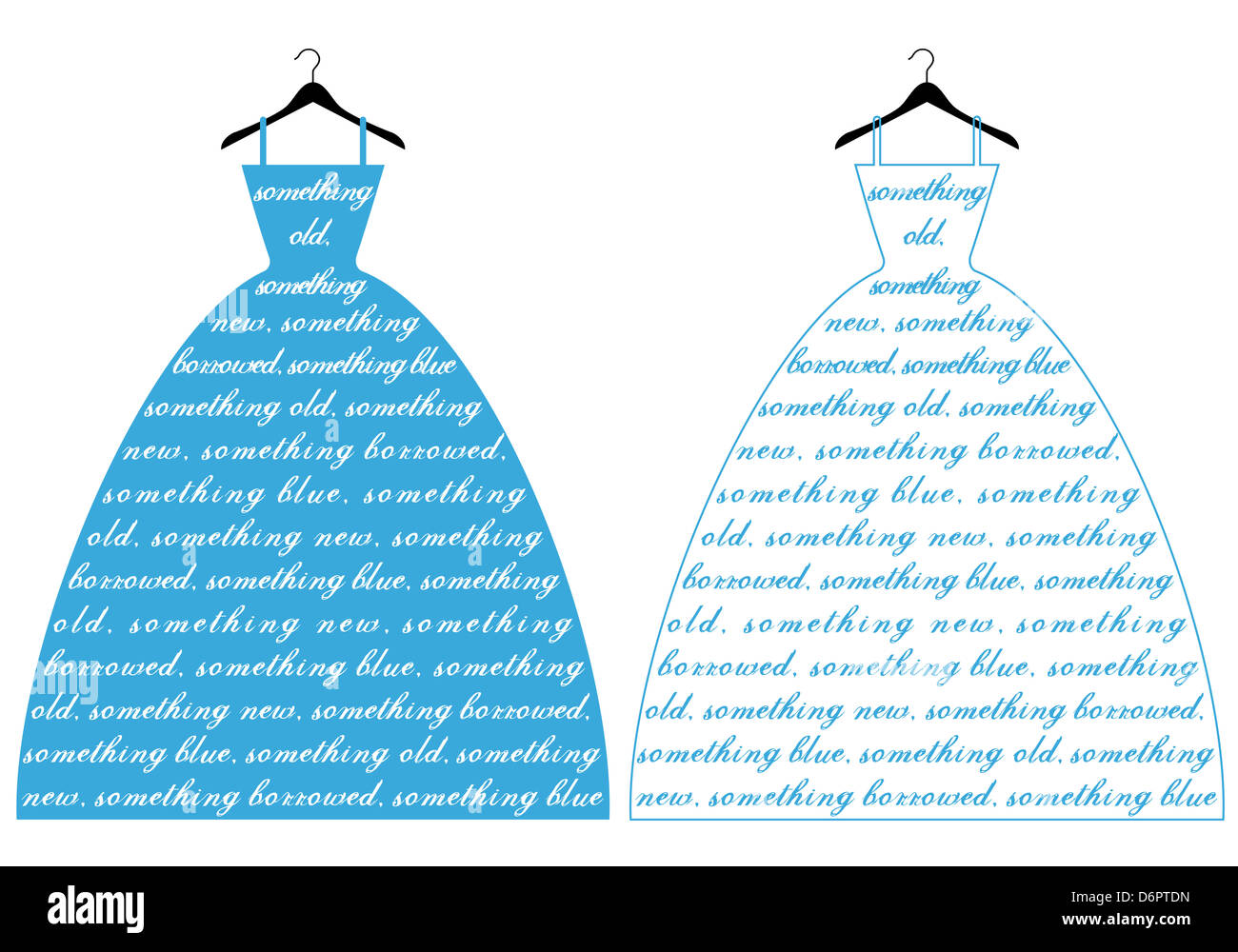 something blue, wedding dress, bridal gown Stock Photo