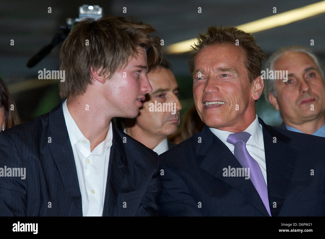 Patrick Schwarzenegger and Arnold Schwarzenegger attend Arnold Classic