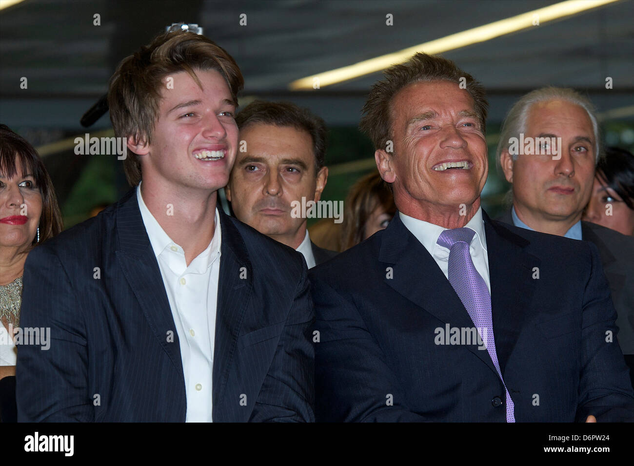 Patrick Schwarzenegger and Arnold Schwarzenegger attend Arnold Classic