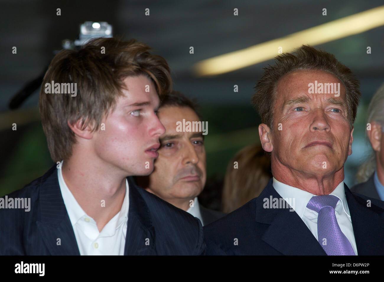 Patrick Schwarzenegger and Arnold Schwarzenegger attend Arnold Classic