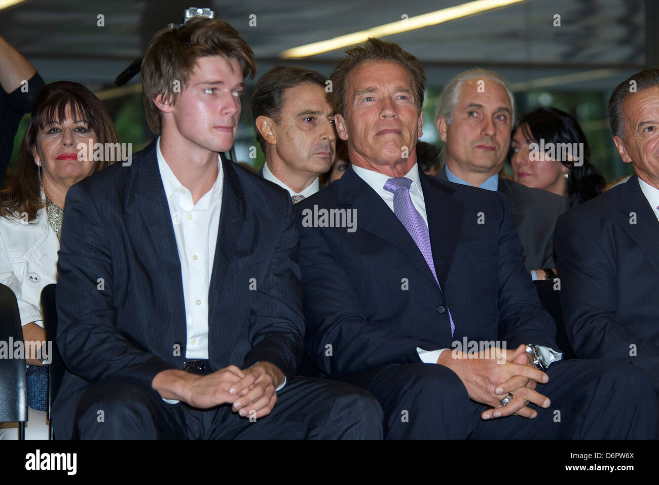 Patrick Schwarzenegger and Arnold Schwarzenegger attend Arnold Classic