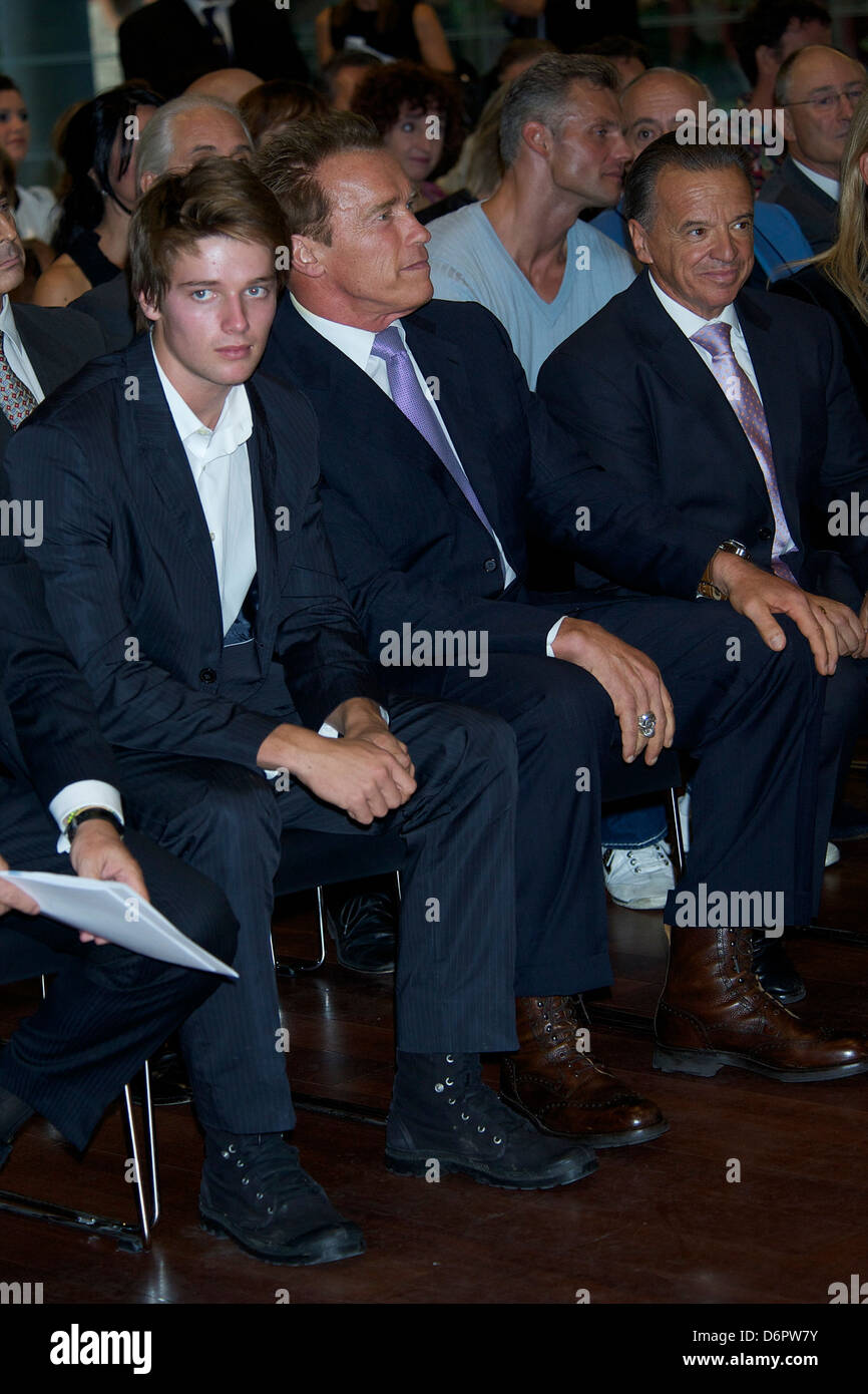 Patrick Schwarzenegger and Arnold Schwarzenegger attend Arnold Classic