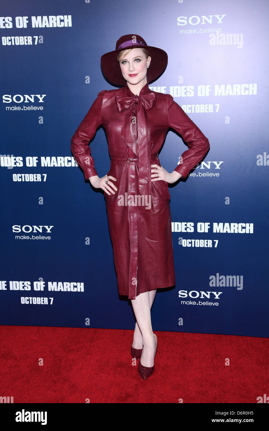 Evan Rachel Wood New York premiere of 'The Ides of March' at the ...