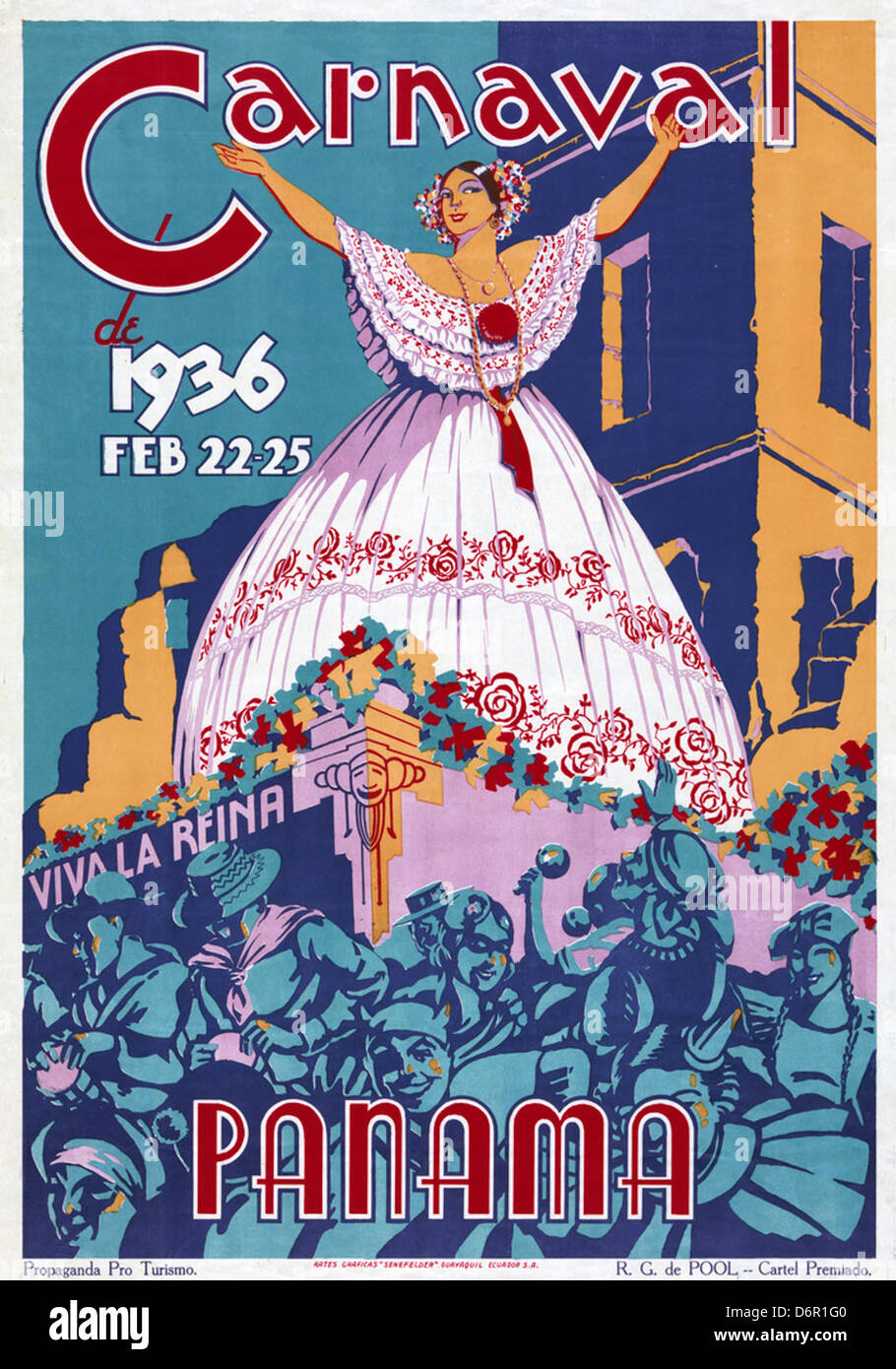 Panama Carnaval, travel poster, 1936 Stock Photo