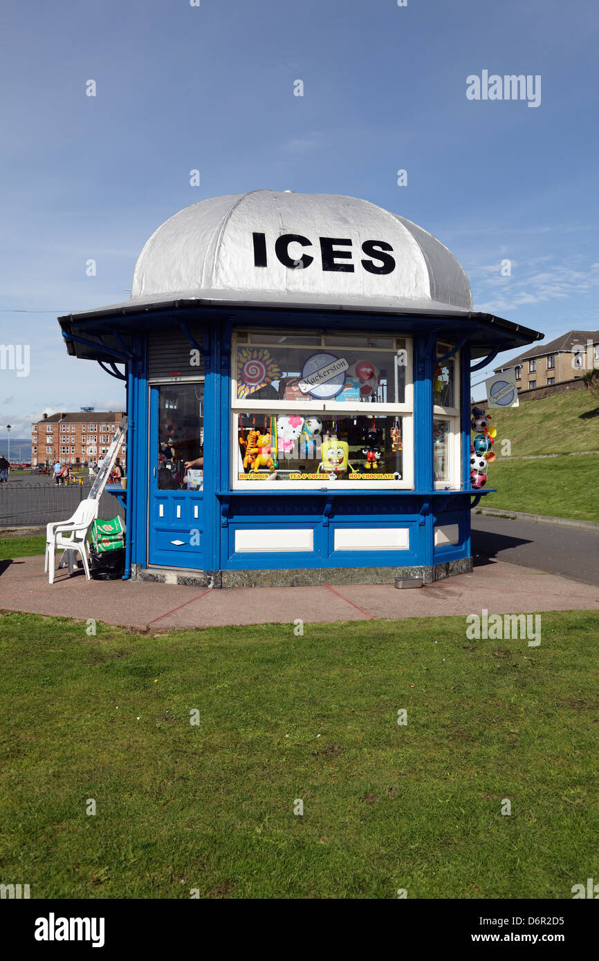 The Mackerston Ice Cream Kiosk in the seaside town of Largs in North Ayrshire, Scotland, UK Stock Photo
