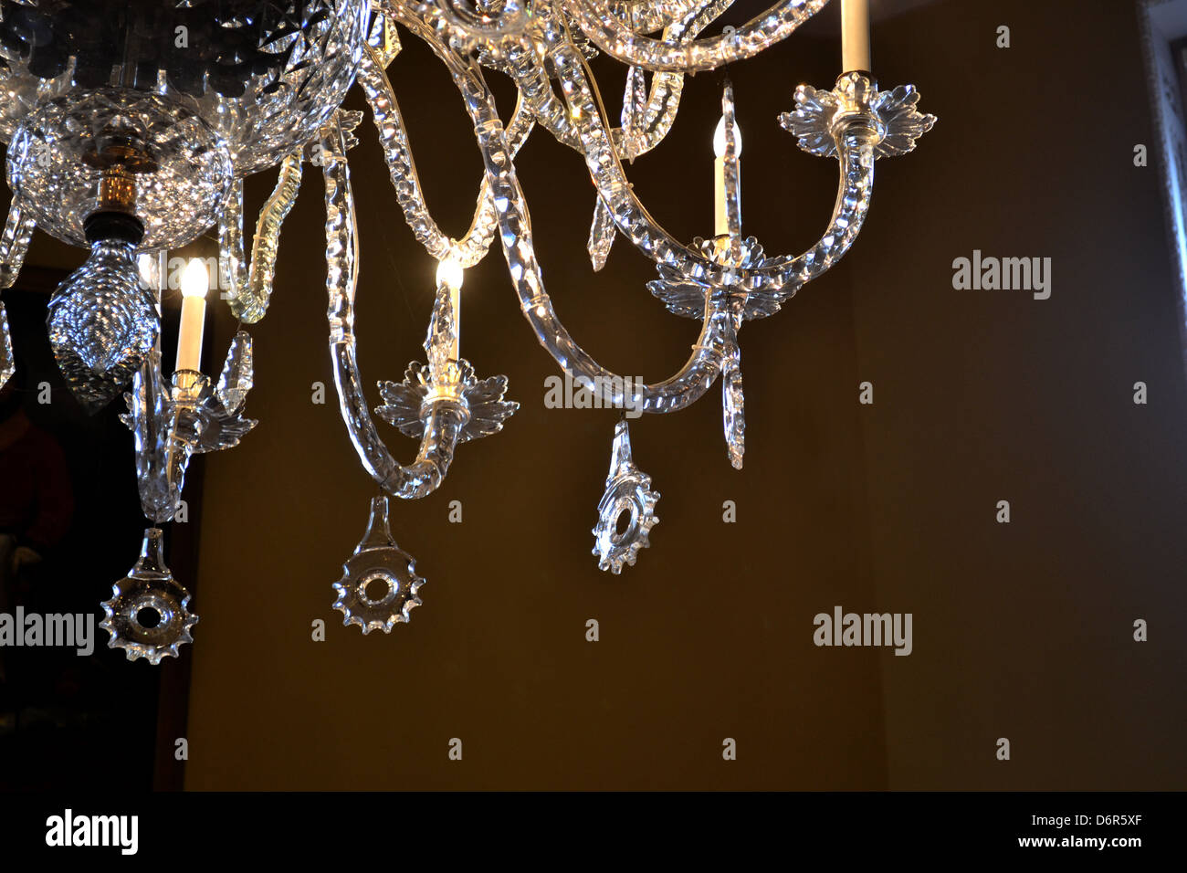 Original Georgian chandelier crystals Stock Photo
