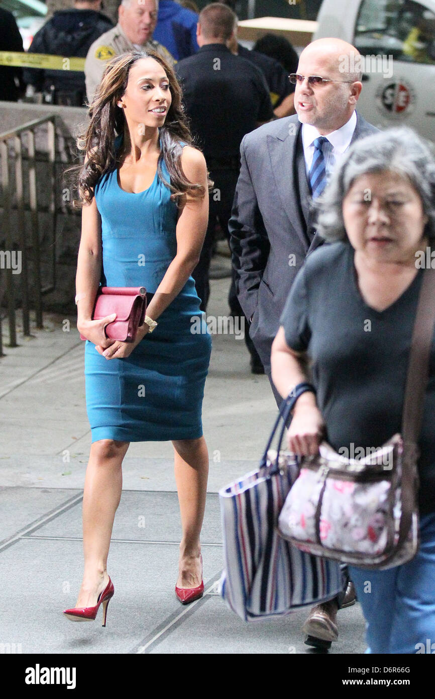 Nicole Alvarez arrives at Los Angeles Superior Court on day 6 of the Conrad Murray involuntary manslaughter trial Los Angeles, Stock Photo