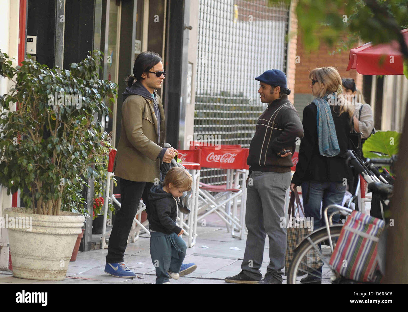 Gael Garcia Bernal and his son Lazaro out for a walk Buenos Aires(01)