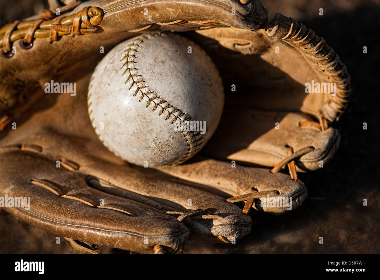 Softball and Glove Stock Photo