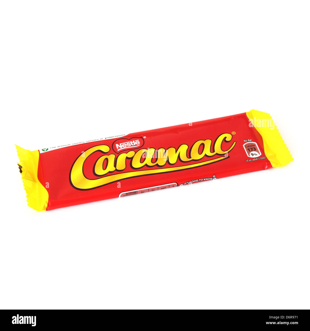 Nestle Caramac Bar On A White Background Stock Photo