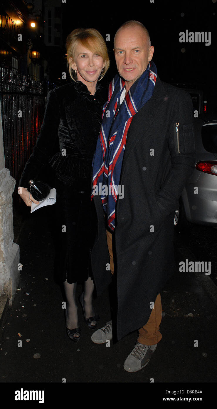 Trudie Styler and Sting , at the launch of 'The Bag Issue' at The House of St. Barnabas - Outside Arrivals London, England - Stock Photo