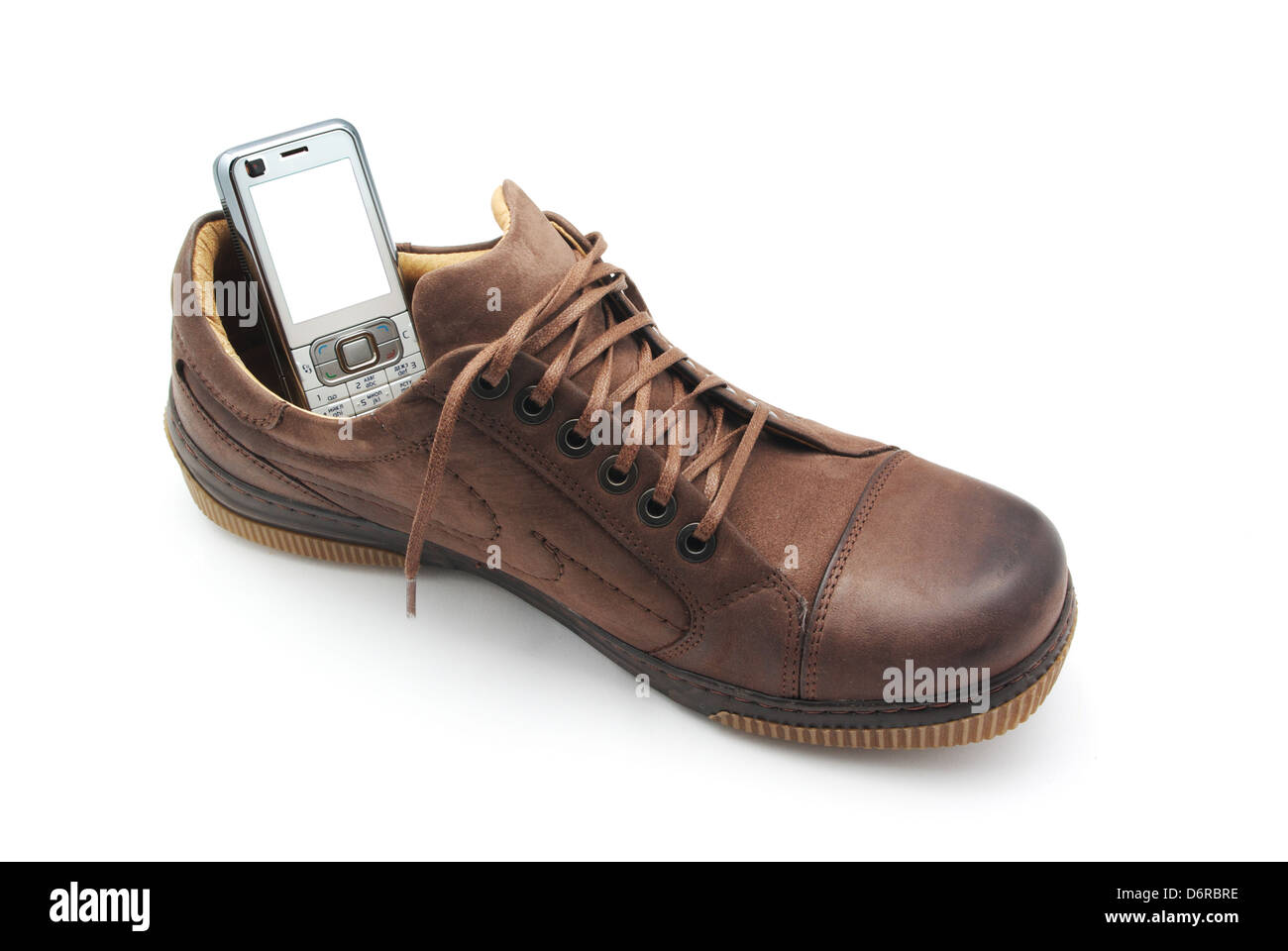 Mobile phone in shoe. Concept design Stock Photo Alamy