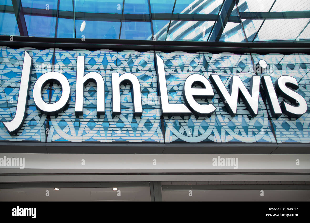 London, United Kingdom, logo of the British department store chain JOHN LEWIS Stock Photo
