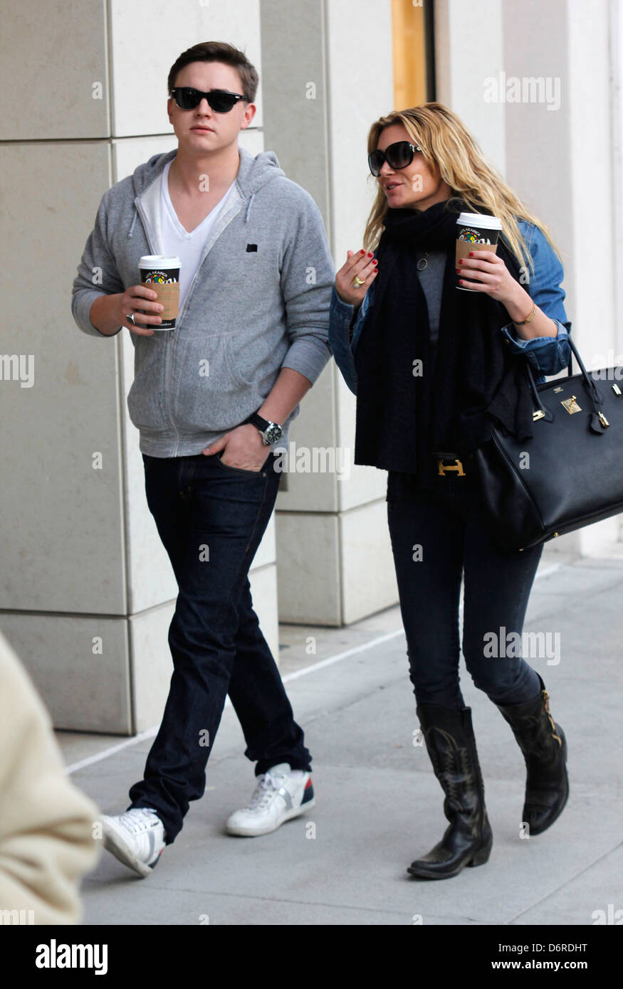 Jesse McCartney and his girlfriend Eden Sassoon Christmas shop on Rodeo Drive in Beverly Hills Los Angeles, California - Stock Photo