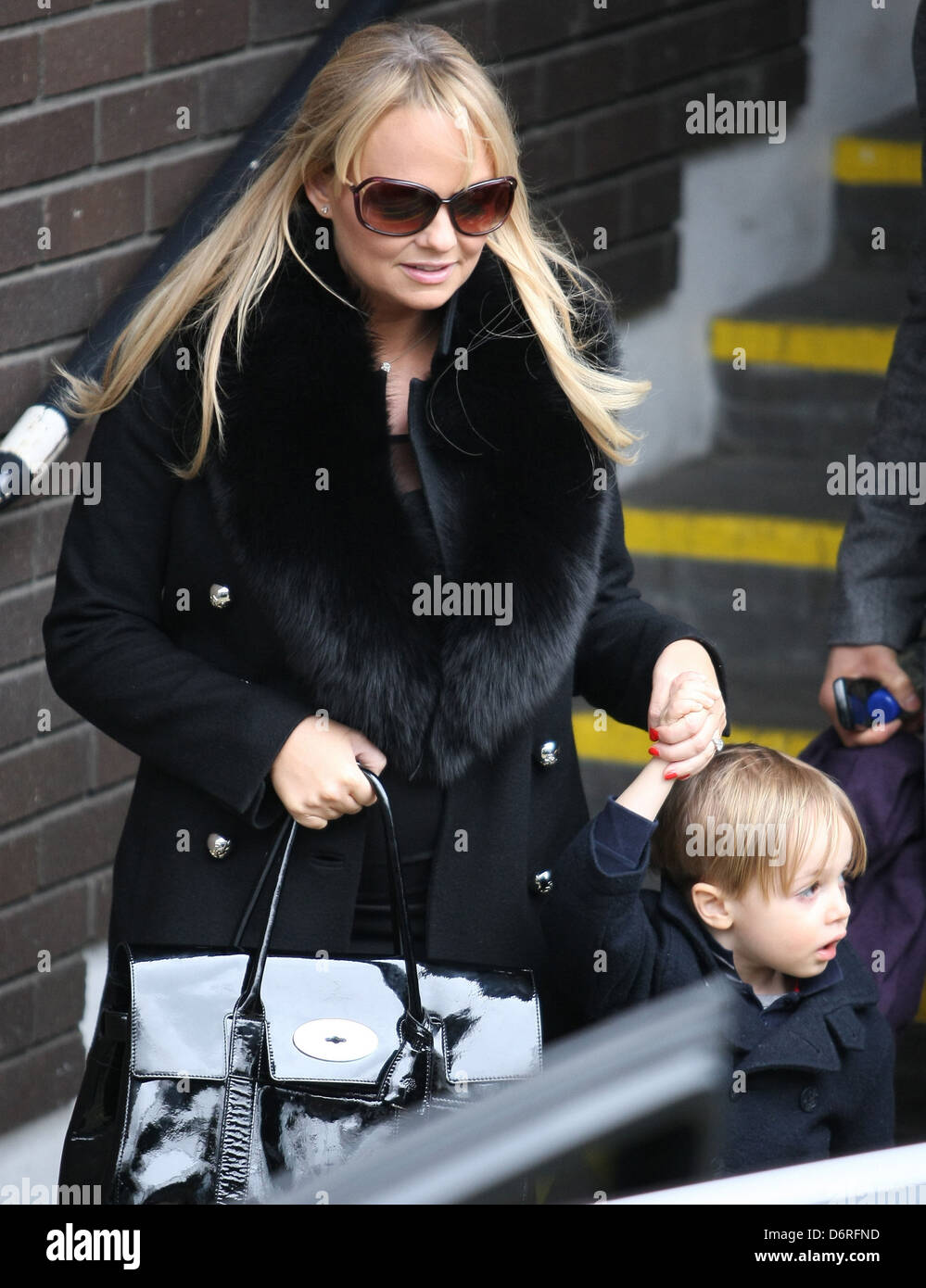 Emma Bunton and her son Beau Lee Jones leaving the ITV studios London