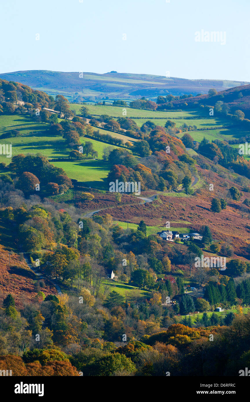 Welsh autumn landscape, Powys, Wales, UK. Stock Photo