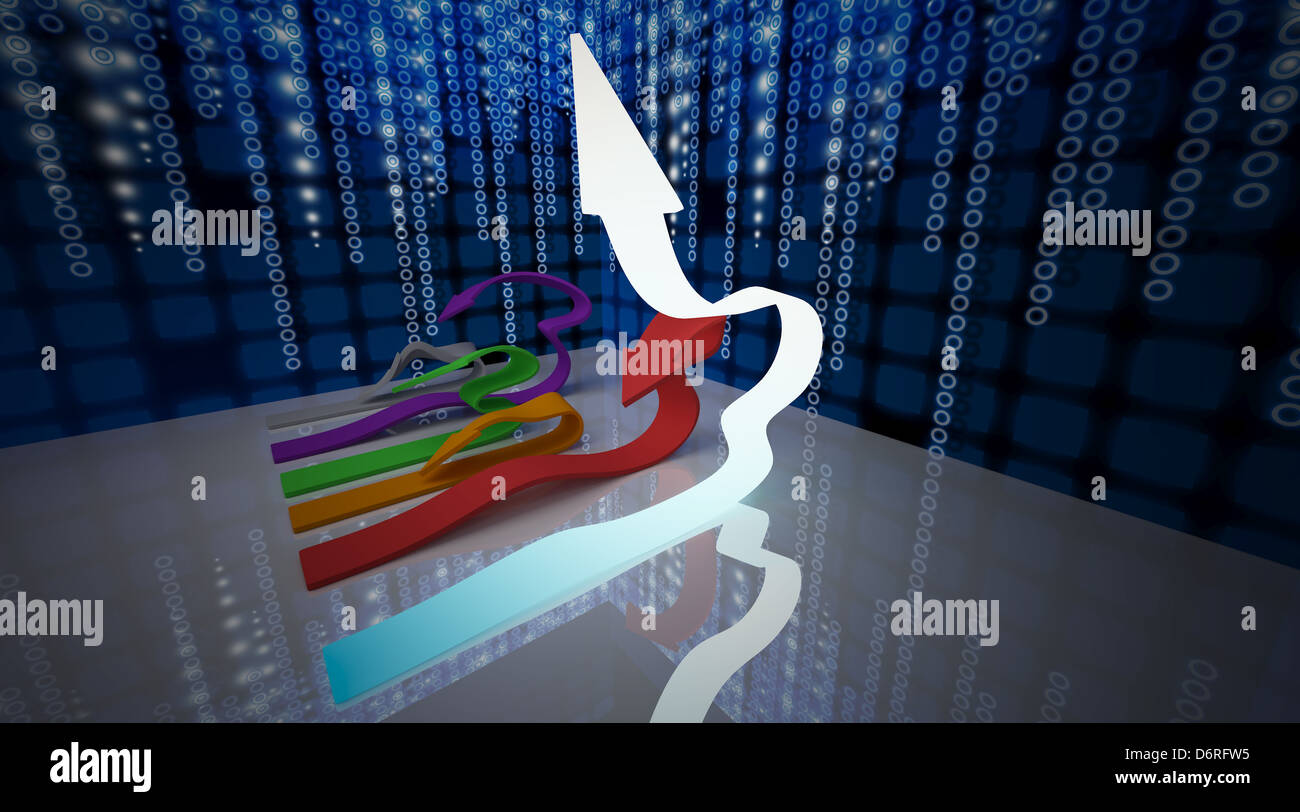 3d Business graph and arrows Stock Photo - Alamy