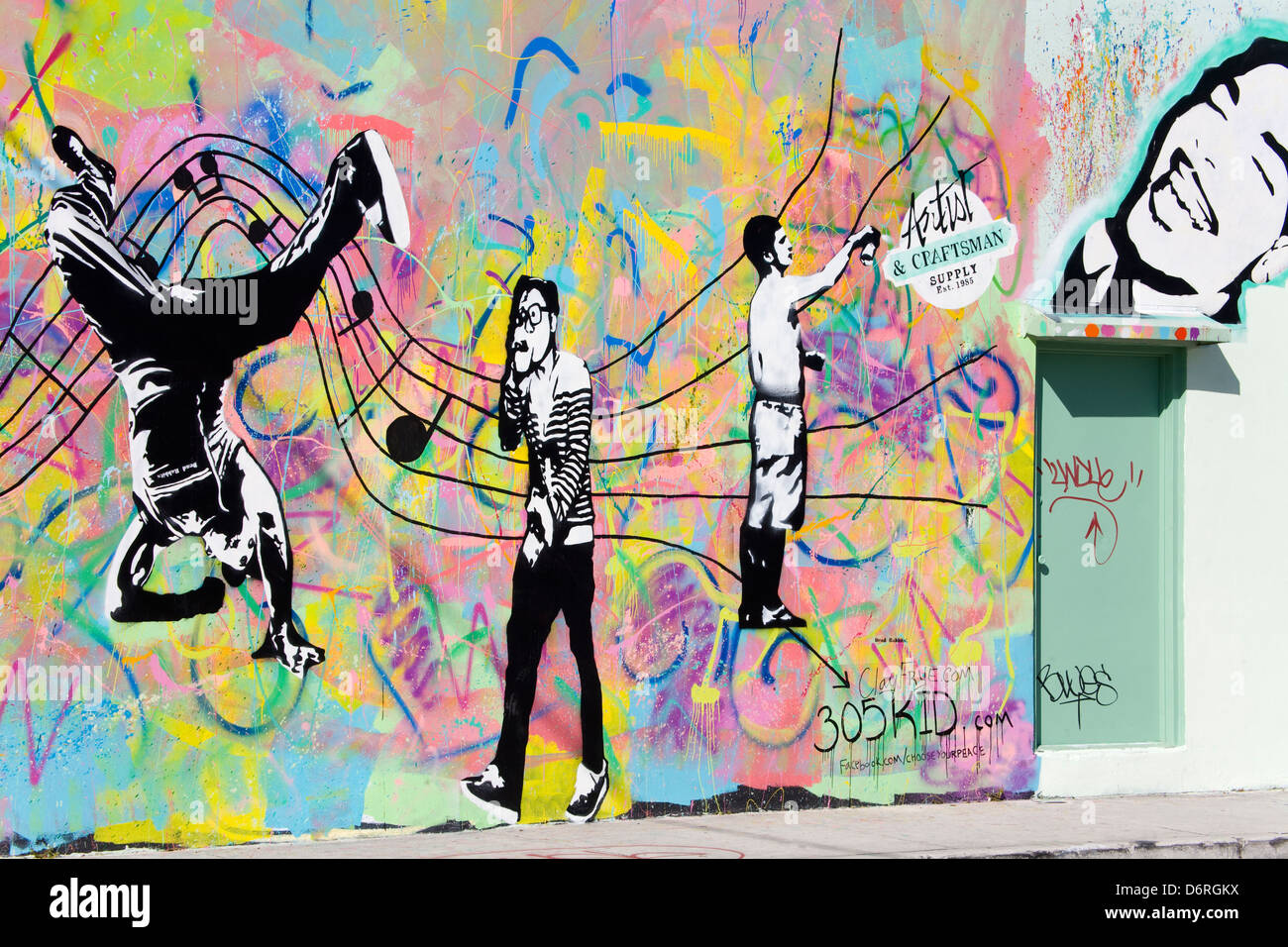 Mural in the Wynwood Arts District, Miami, Florida, USA Stock Photo