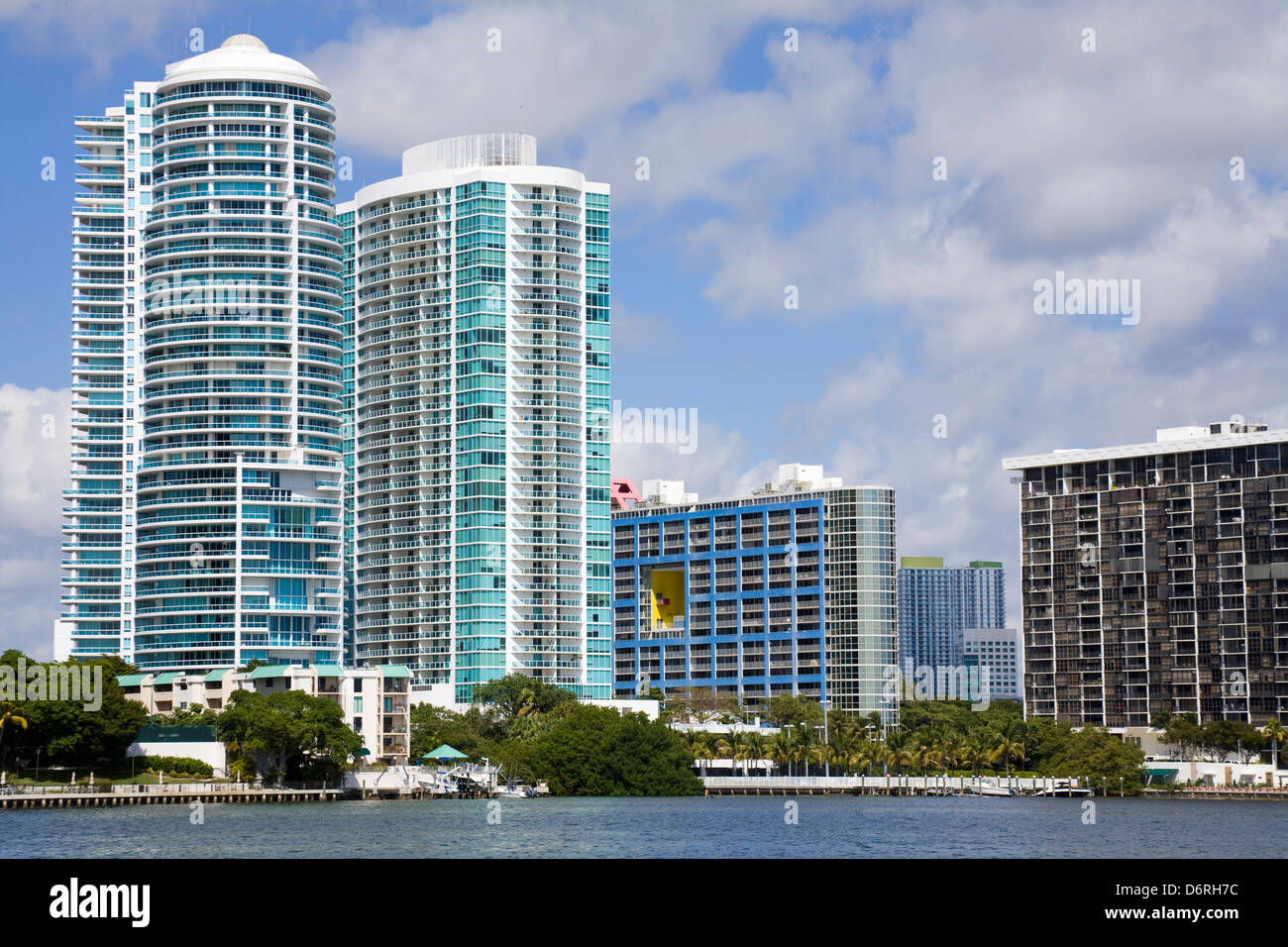 Miami skyline viewed from Key Biscayne, Miami, Florida, USA Stock Photo ...