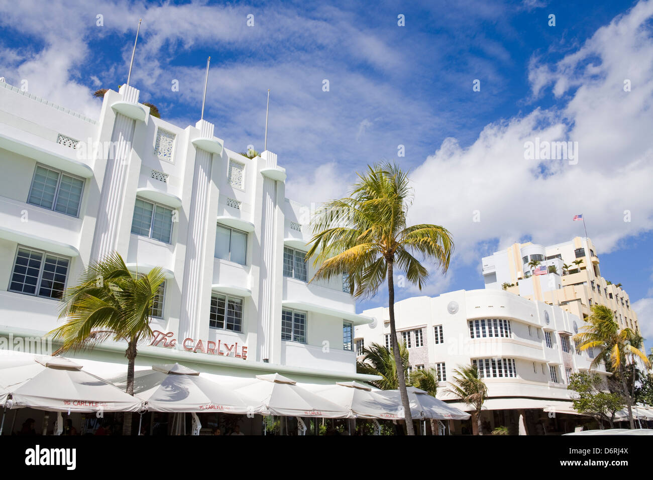 The Carlyle Hotel on Ocean Drive, South Beach, City of  Miami Beach, Florida, USA Stock Photo