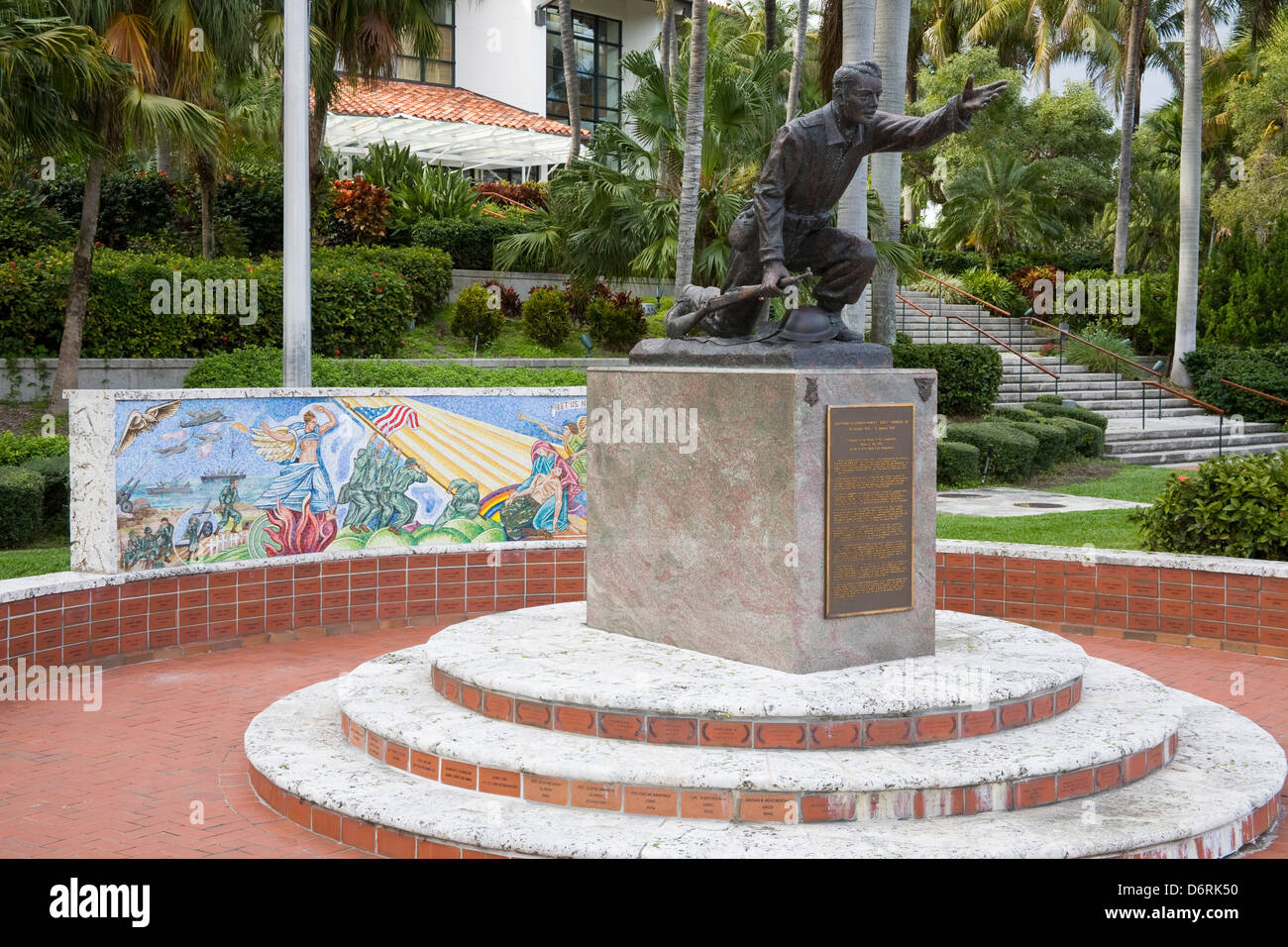 Lieutenant Alexander Miniger Memorial, Las Olas Riverfront, Fort Lauderdale, Broward County, Florida, USA Stock Photo