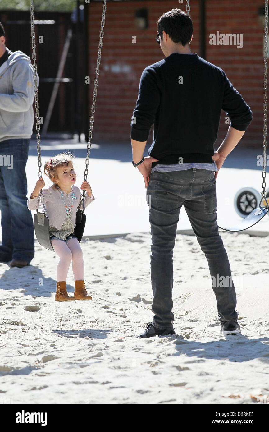 Cash Warren and is daughter Honor Marie enjoy a family day out at
