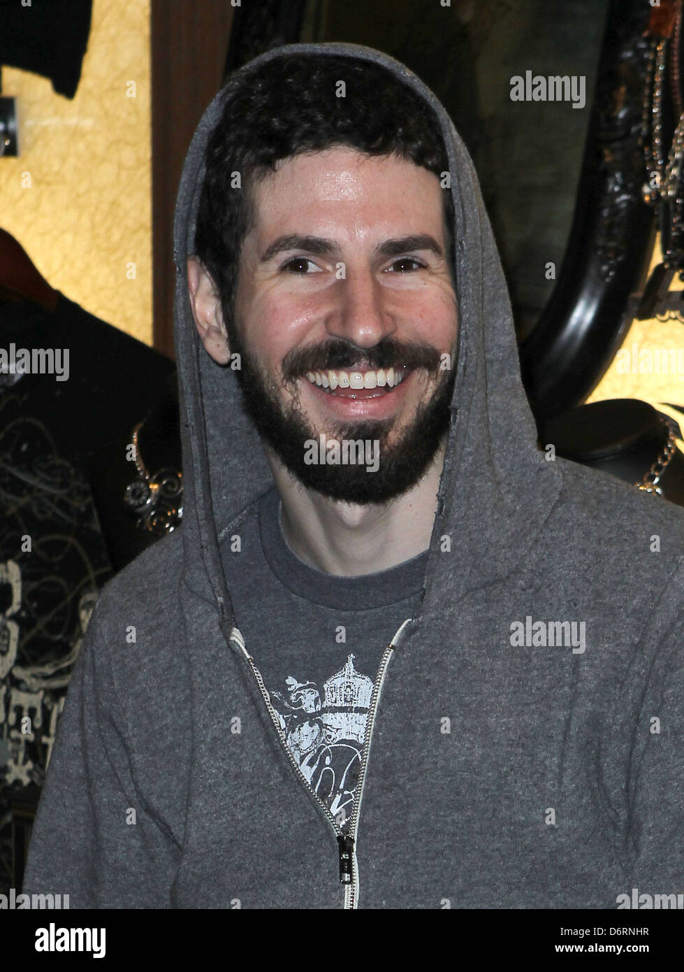 Brad Delson Club Tattoo Inside Miracle Mile Shops hosts an autograph signing with Linkin Park at Planet Hollywood Resort and Stock Photo