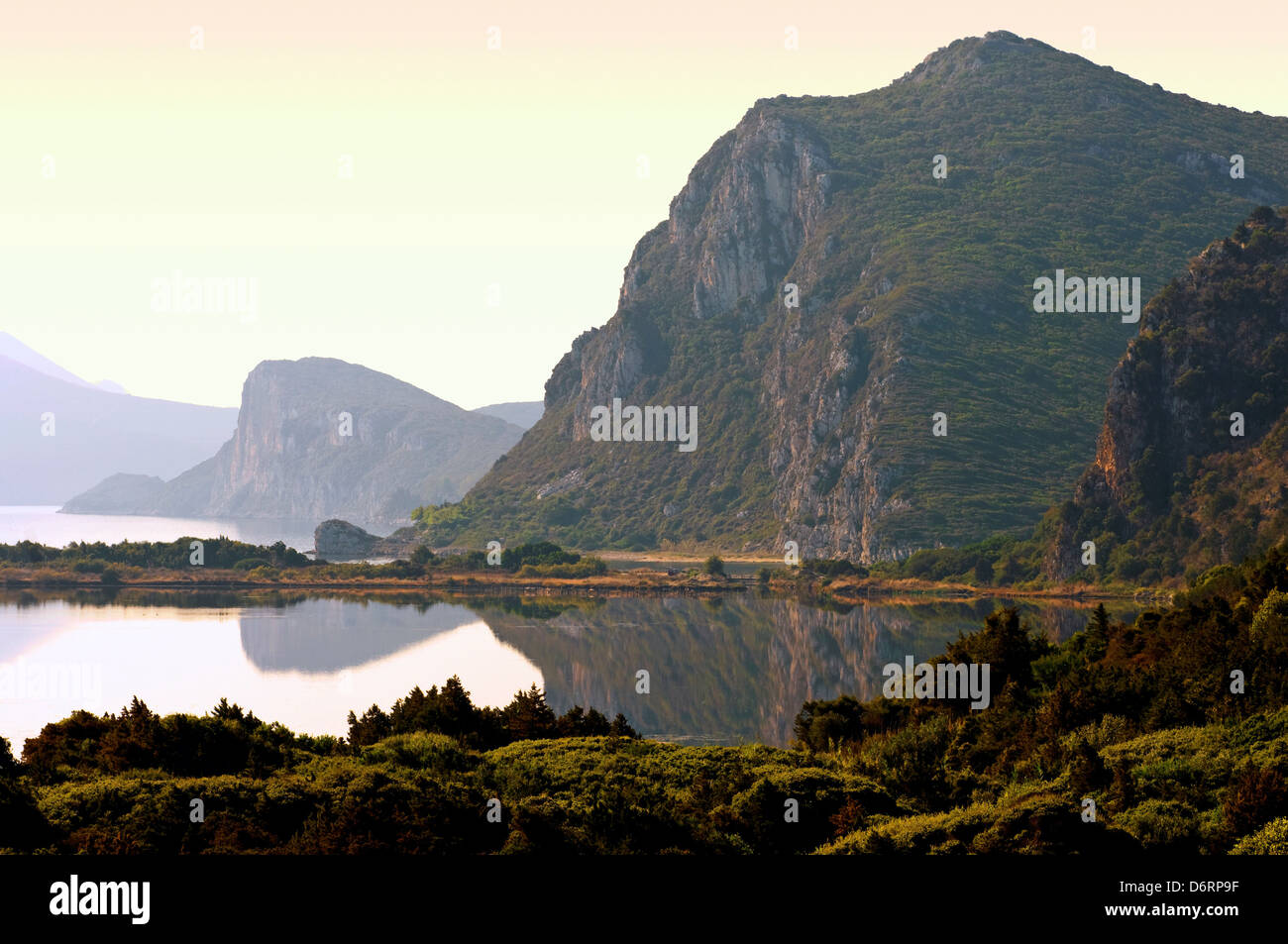 Greece, Peloponissos, Pylos, Gialova Lagoon, Dramatic landscape Stock Photo