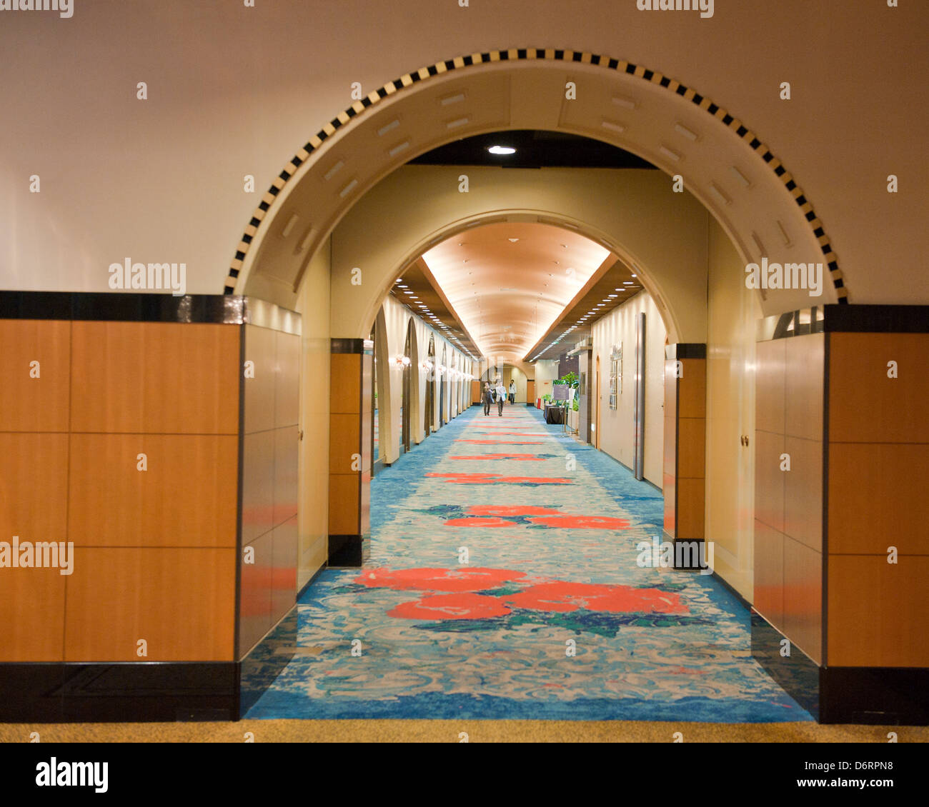 Hotel corridor, Tokyo Stock Photo