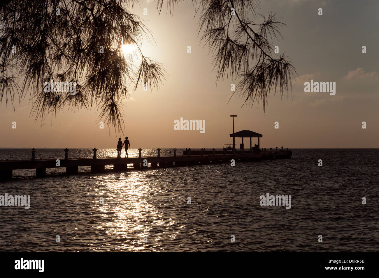 Sunset - Rum Point, Grand Caymans Stock Photo