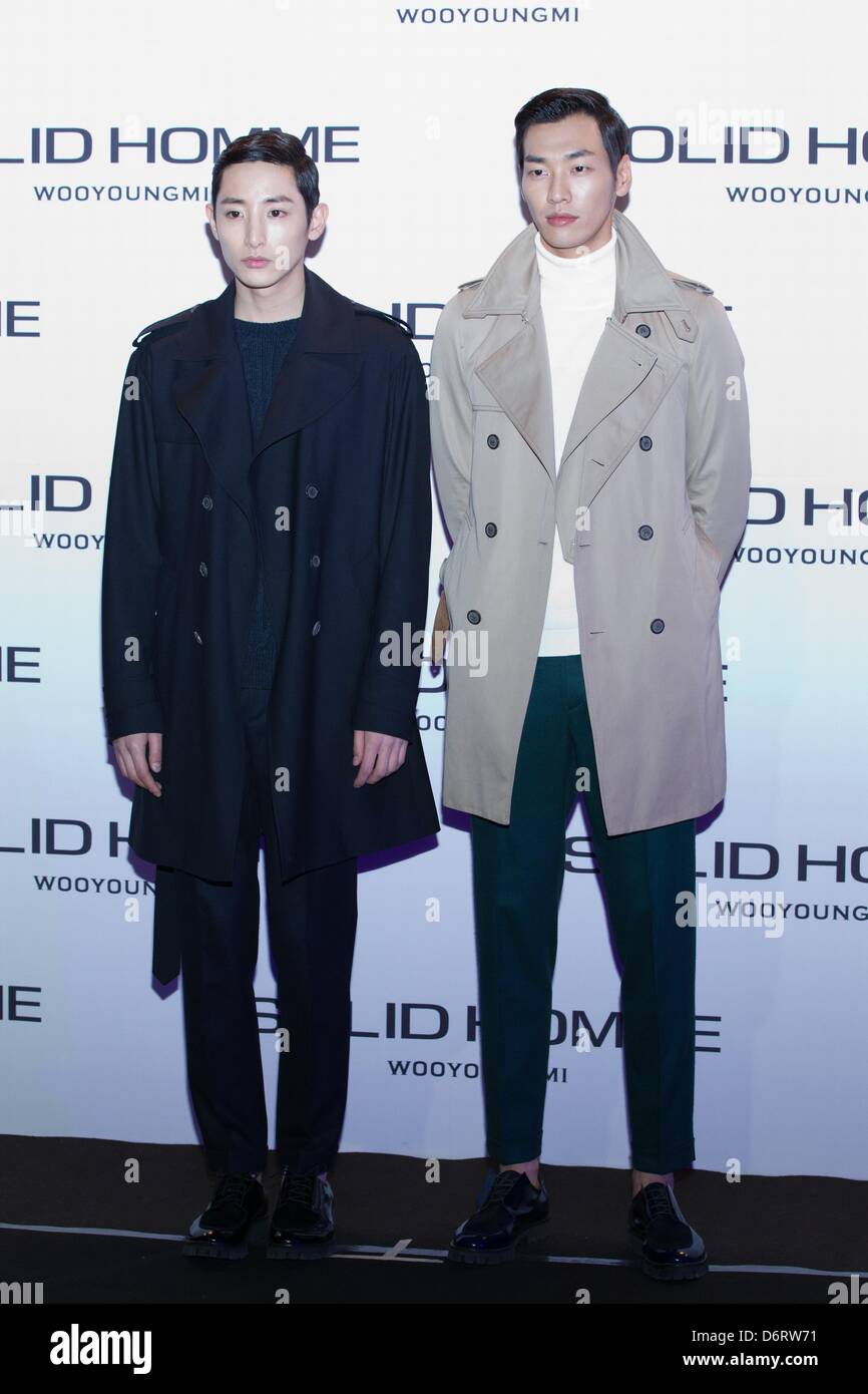 Lee Soo Hyuk attended SOLID HOMME launching activity in Seoul, South Korea on Friday April 19, 2013. Stock Photo