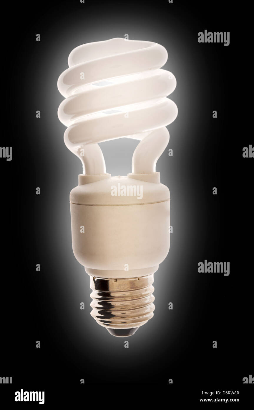 energy efficient light bulb with glow Stock Photo
