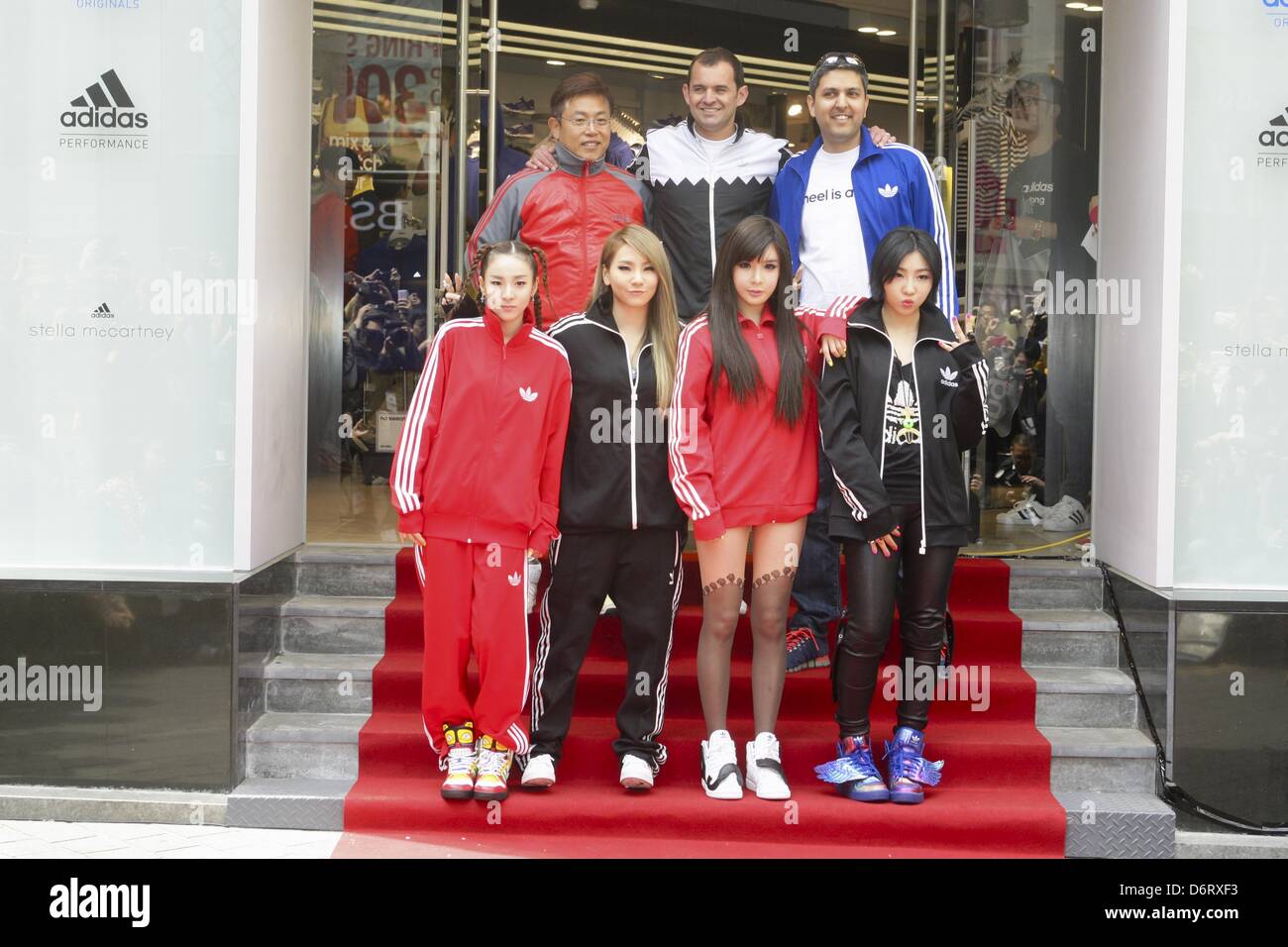 2NE1 attended opening ceremony of Adidas store in Seoul, South Korea on  Friday April 19, 2013 Stock Photo - Alamy