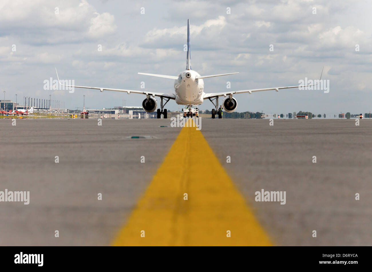 Schoenefeld, Germany, an Airbus A320 with wingtip devices on the ILA 2012 Stock Photo