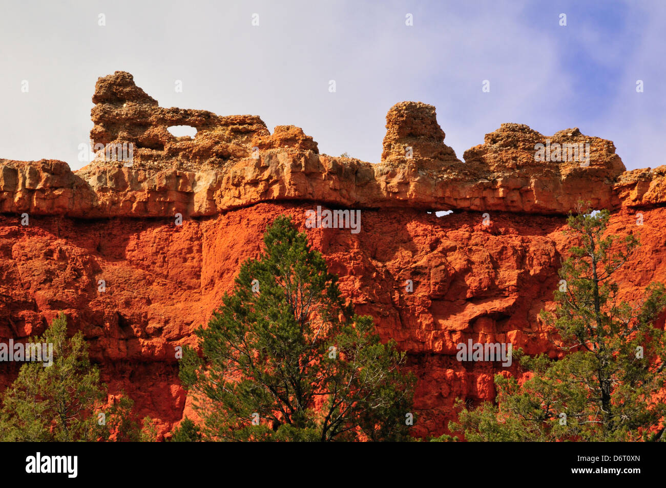 Erosion creates arches and fantastic rock shapes in Red Canyon, Utah Stock Photo