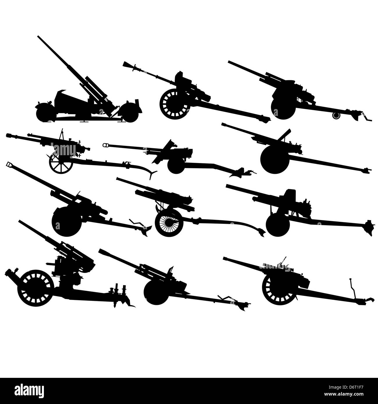 The contours of artillery. Illustration on white background Stock Photo