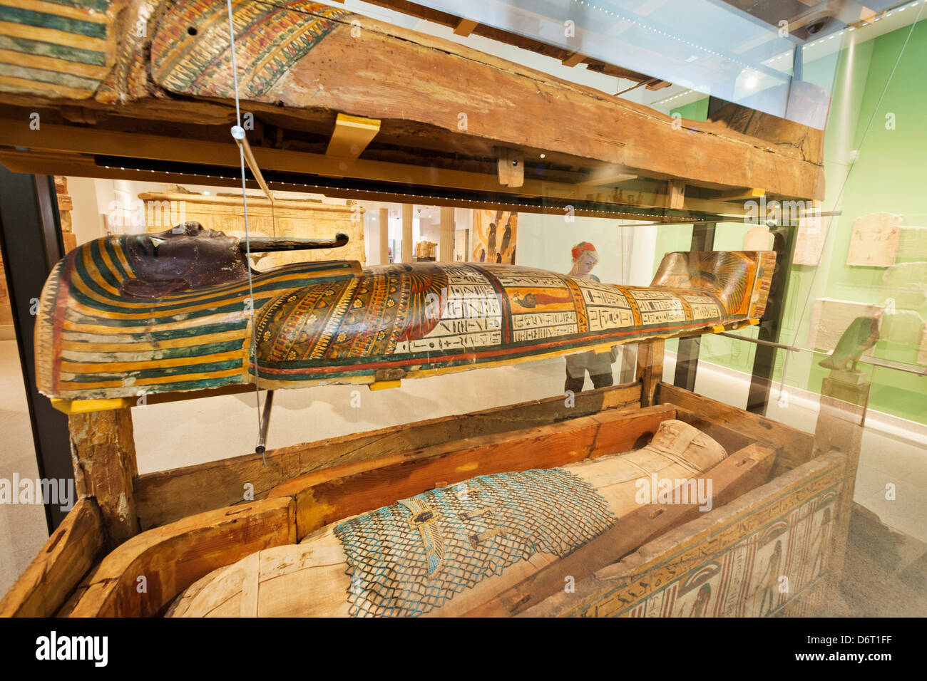 England, Oxfordshire, Oxford, Ashmolean Museum, Egyptian Mummy Exhibit ...