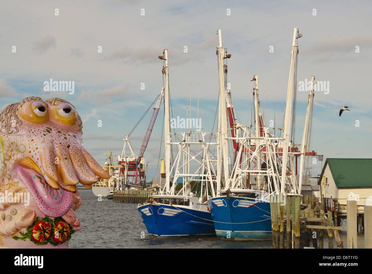 Shrimp boats at Fernandina Beach dock on Amelia Island, Florida, USA Stock Photo